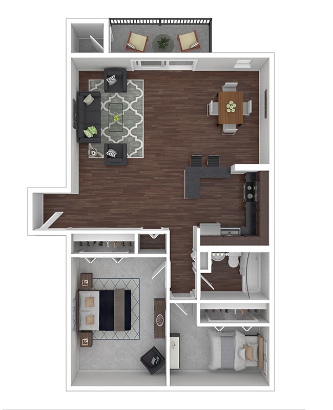 Floor Plan - 2 BEDROOM (2A/2AD)