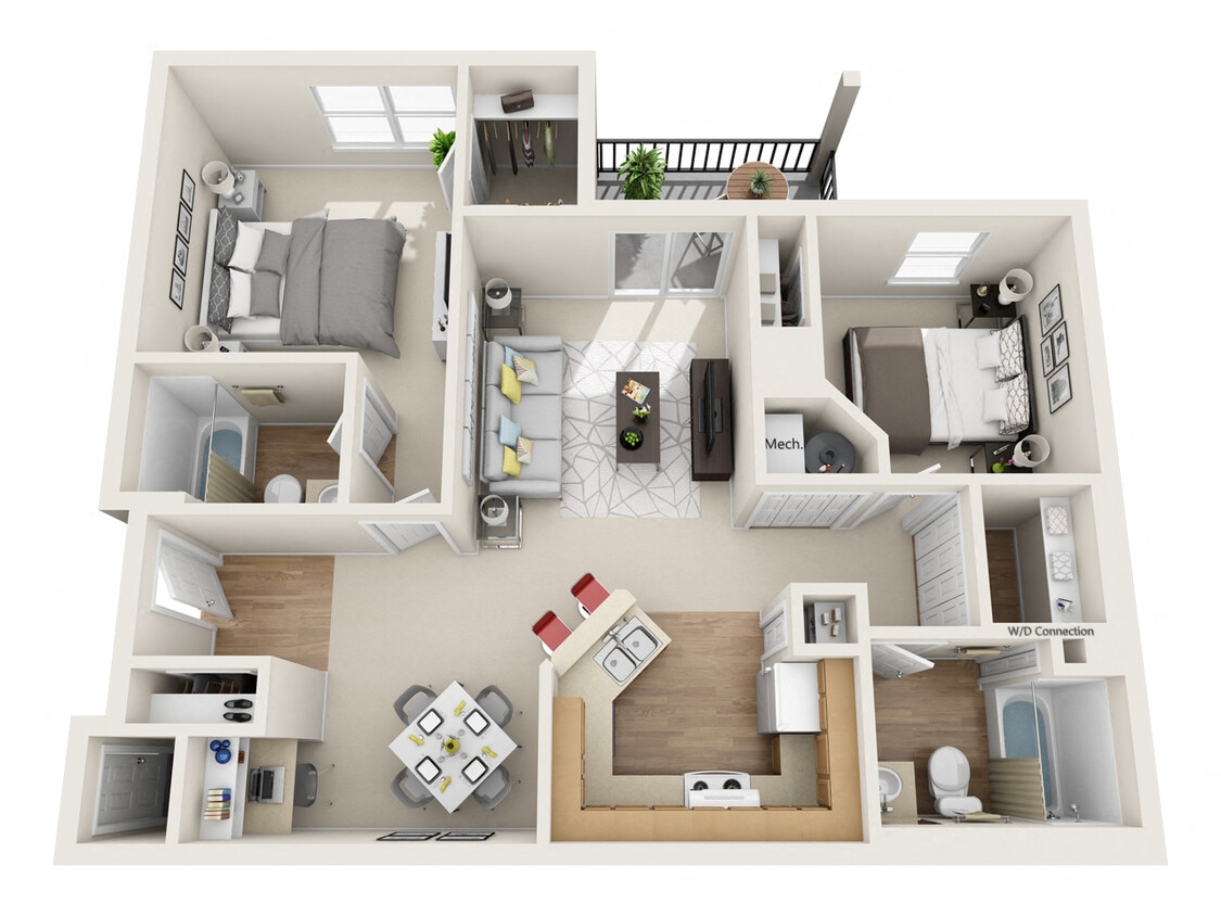 Floor Plan - Wolf Creek 2 Bedroom 2 Bathroom (I)