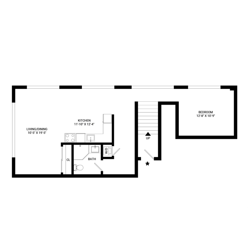 Floor Plan - The Addison - Bright One Bedroom Flat