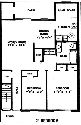 2BR/1BA 1st Floor - Two Bedroom One Bath