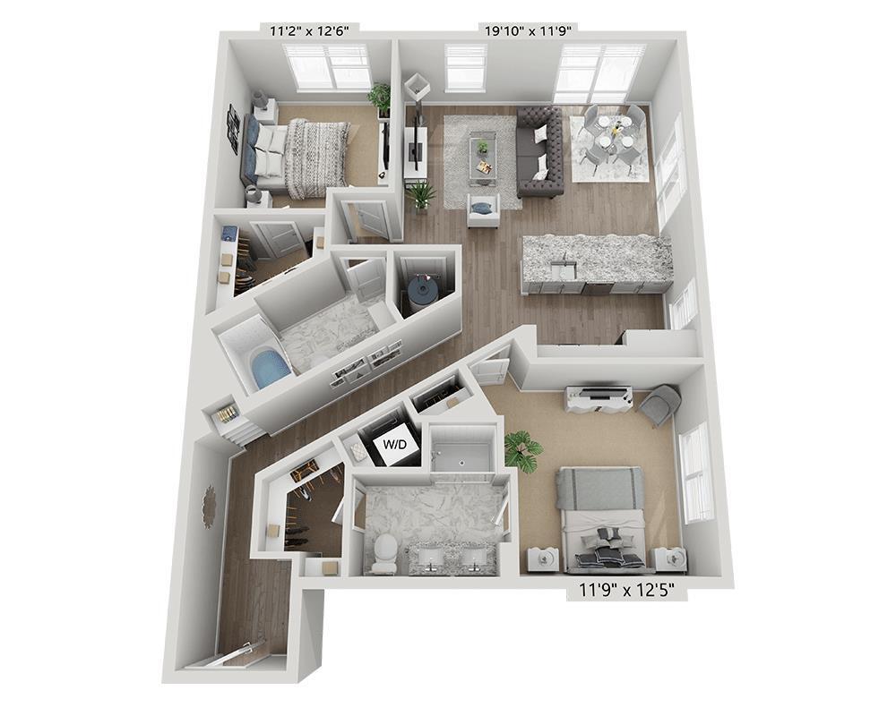 Floor Plan - Two Bedroom B2C