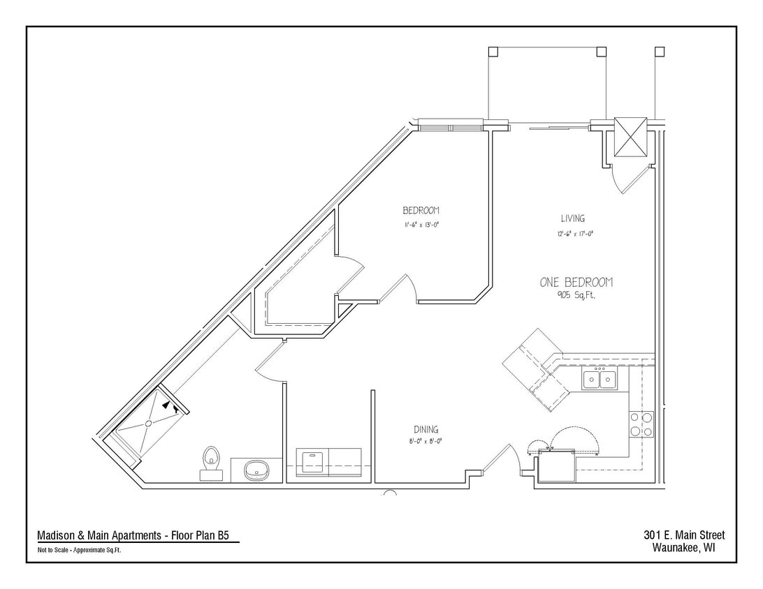 Floor Plan - 1Bed/1Bath Affordable