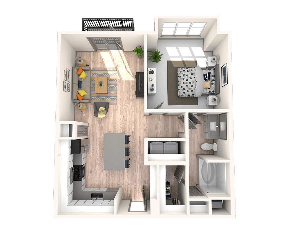 Floor Plan - One Bedroom A1D