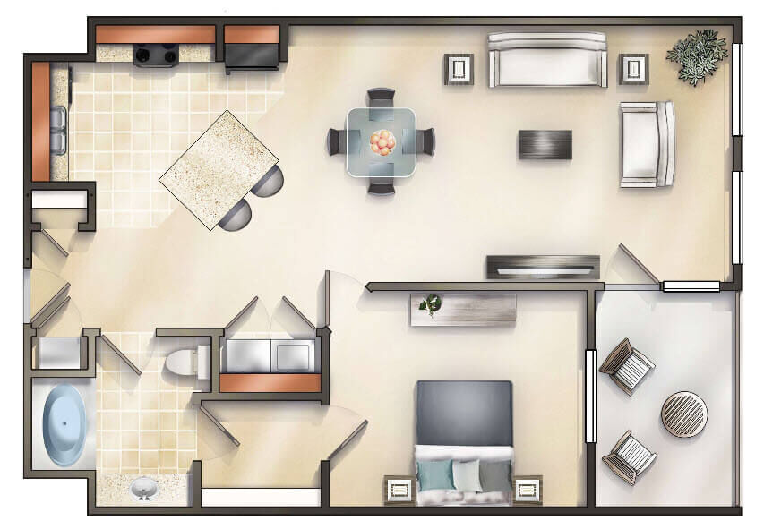 Floor Plan - The Fairfield with Balcony