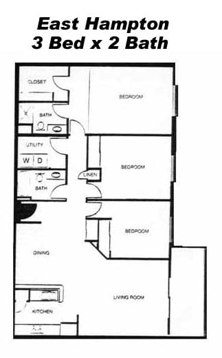 3BR/2BA - Spacious 3 bedroom & master walk-in closet + va...