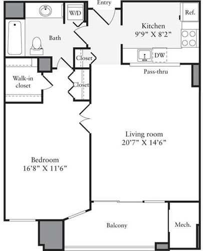 Floor Plan - 1 Bedroom L