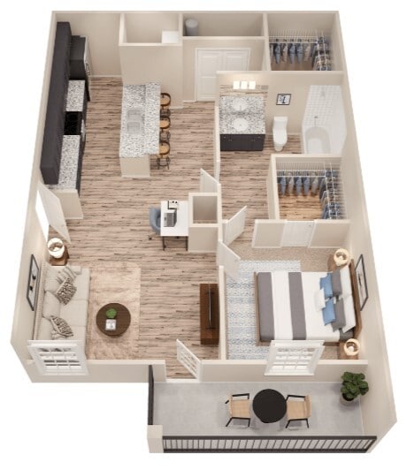 Floor Plan - 1 x 1 Laurel A4vr