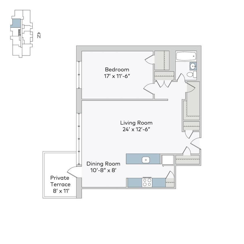 Floor Plan - dor-1bTB