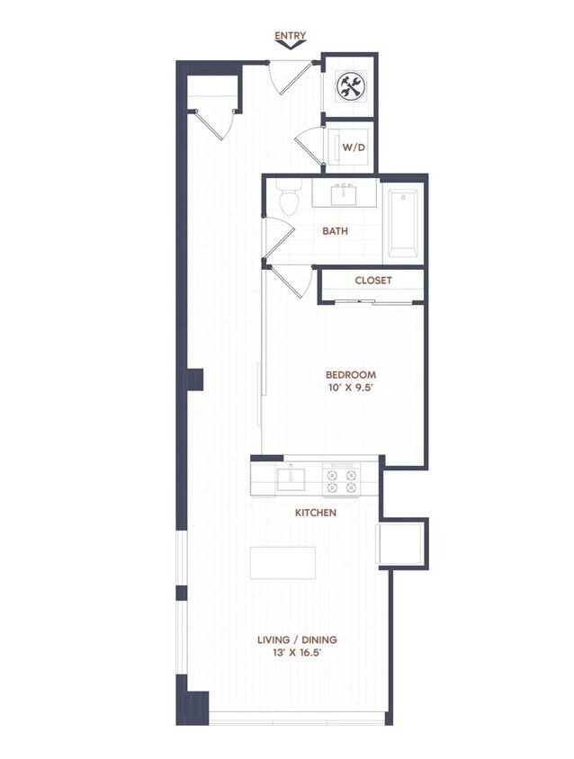Floor Plan - 1 Bed/1 Bath-A04
