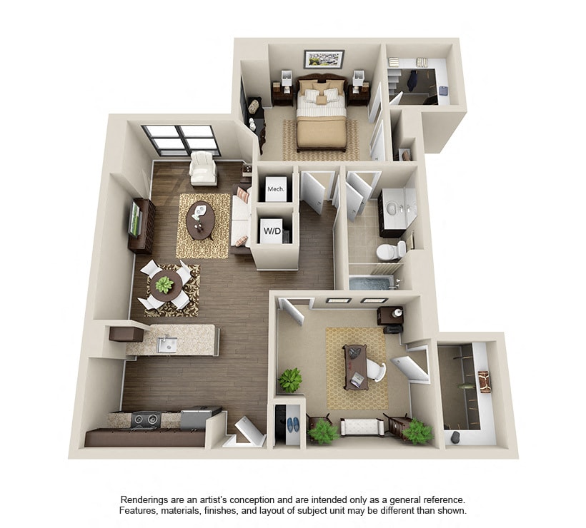Floor Plan - 1 Bed 1Bath-Kilby
