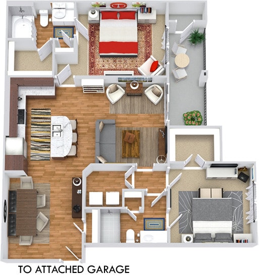 Floor Plan - The Topaz with Attached Garage