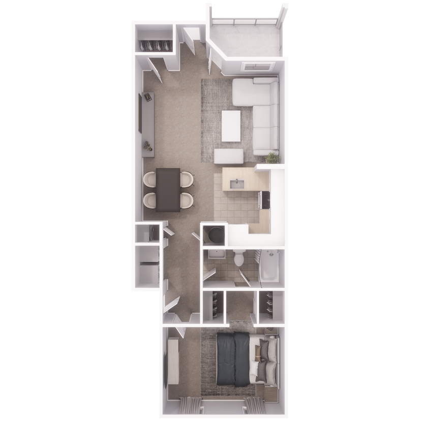 Floor Plan - 1 Bed/ 1 Bath