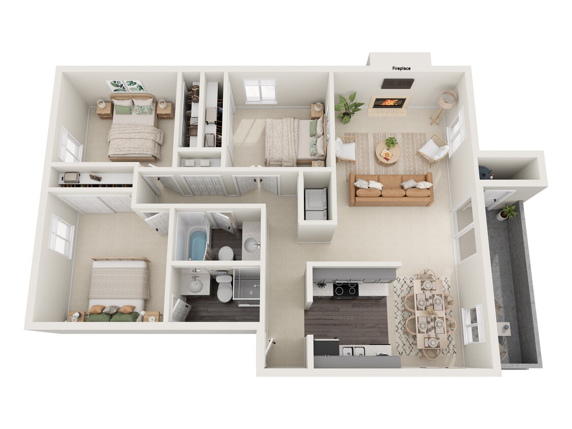 Floor Plan - 3x2-A Reno