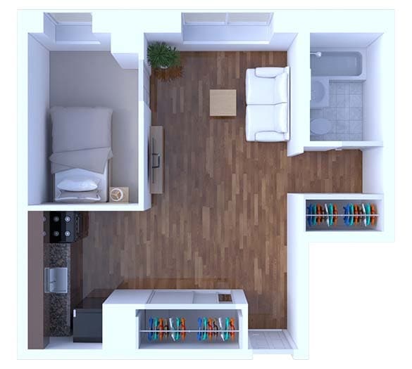 Floor Plan - 1 Bedroom Floor Plan A3