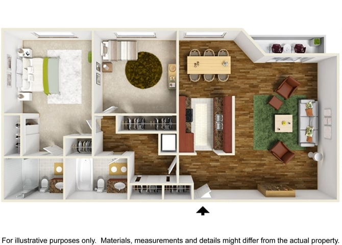 Floor Plan - 2 Bedroom 2 Bath