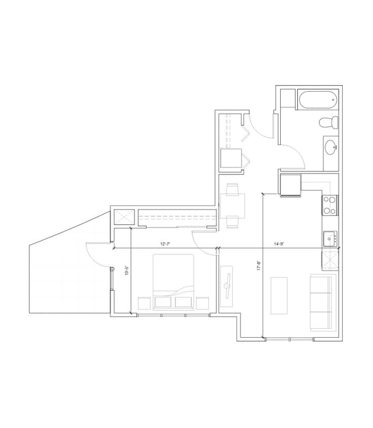 Floor Plan - Hub 9 - 1x1 A5