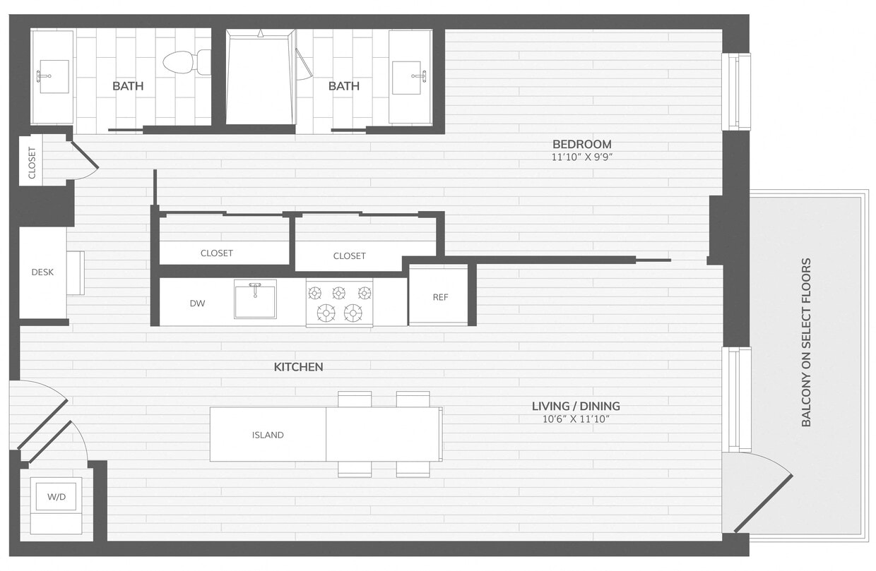 Floor Plan - 1 Bed/1.5 Bath-A6_Intersect at O