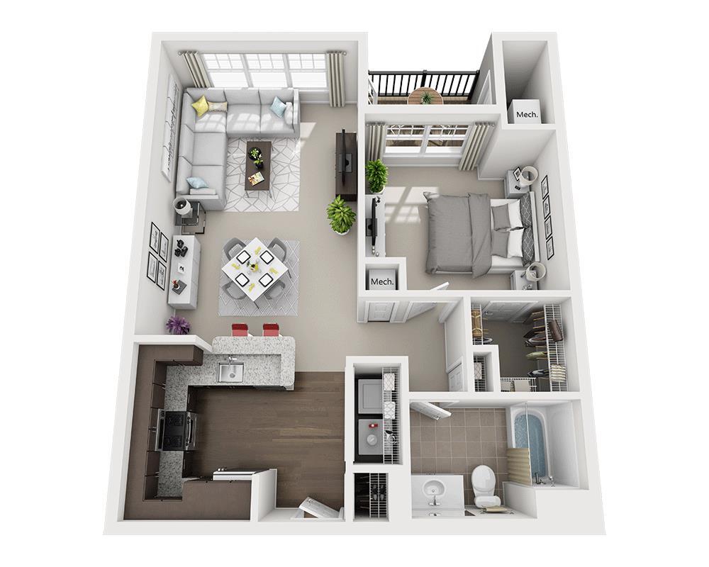Floor Plan - One Bedroom A1A