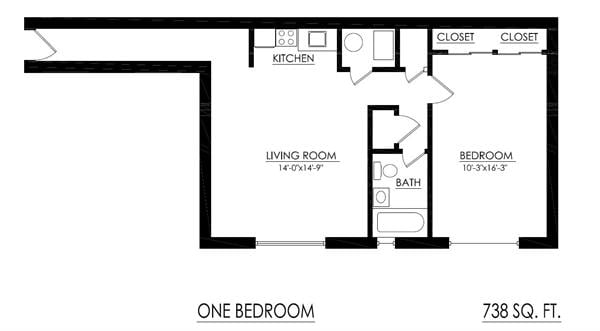 1BR/1BA - 1 Bedroom 1 Bath Standard