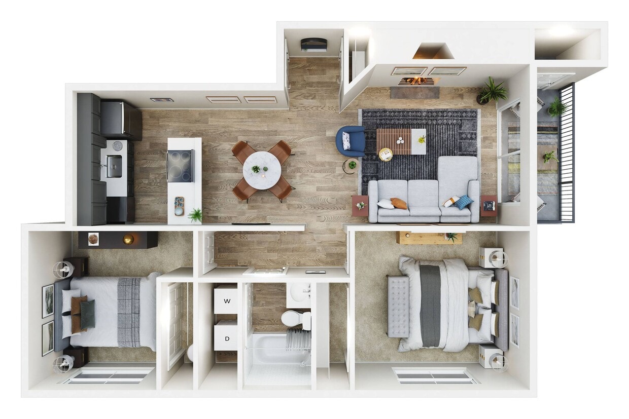 Floor Plan - 2 BDRM, 1 BTH S