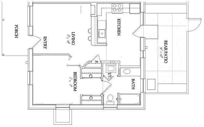 1BR/1BA - 1 Bedroom - Garden