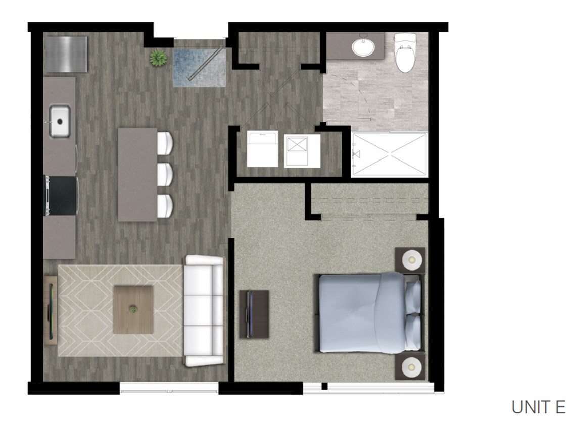 Floor Plan - 1Bedroom/1Bath - E