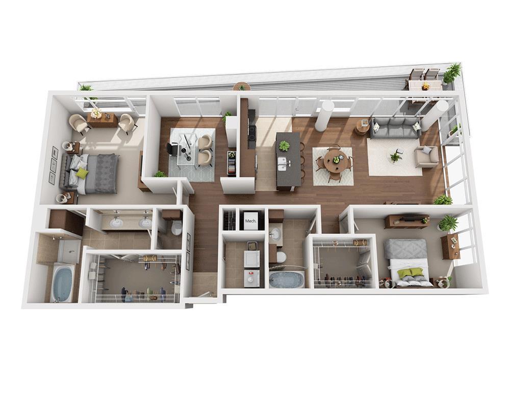 Floor Plan - Plan P5 (P-B2BD)