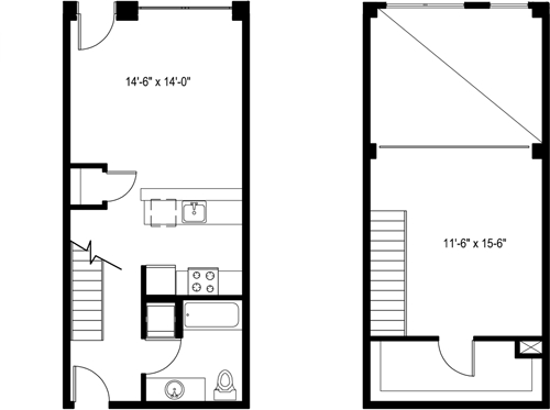 Floor Plan - 1 Bedroom Loft C