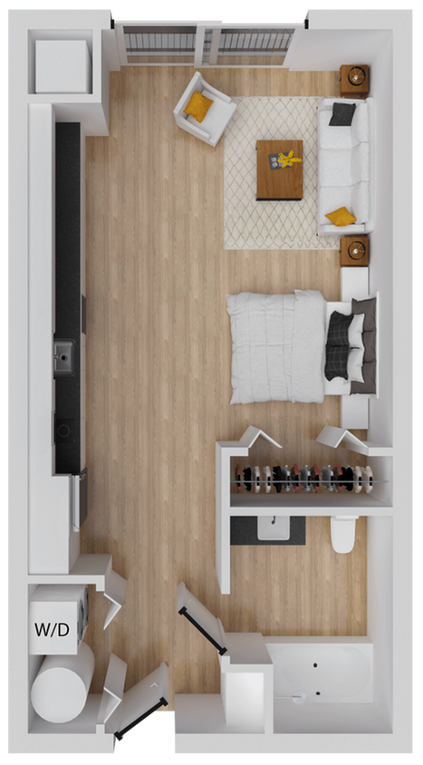 Allegro 3 - 477 square foot studio apartment - Allegro 3