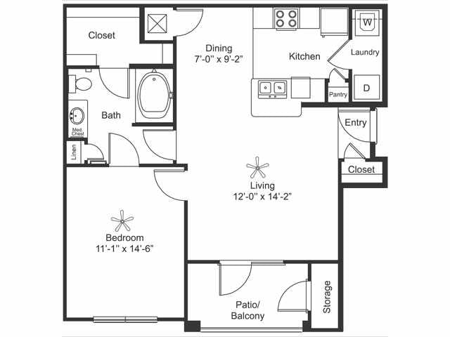 1BR/1BA - A3/A4