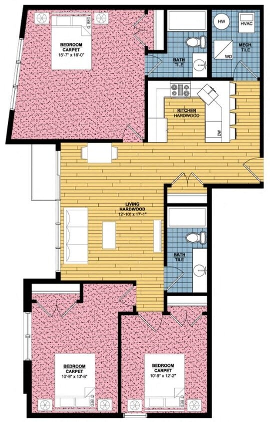 Floor Plan - 3 Bed | 2 Bath