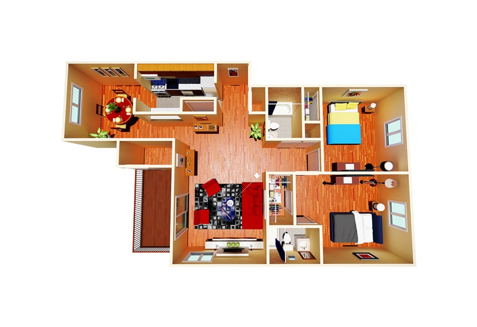 Floor Plan - 2 Bed / 2 Bath Premium