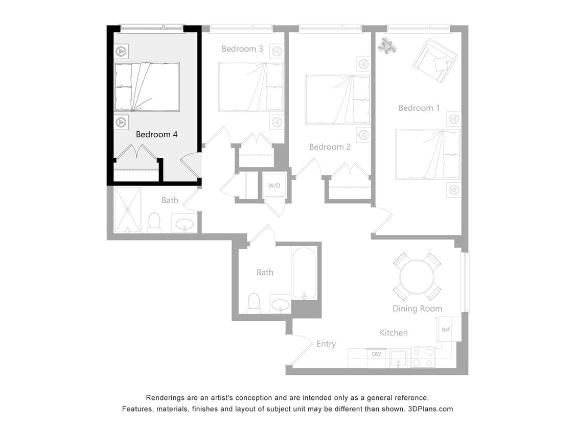 The Reserve_O1 - Furnished Room in a 4 Bedroom 2 Bathroom (O1)
