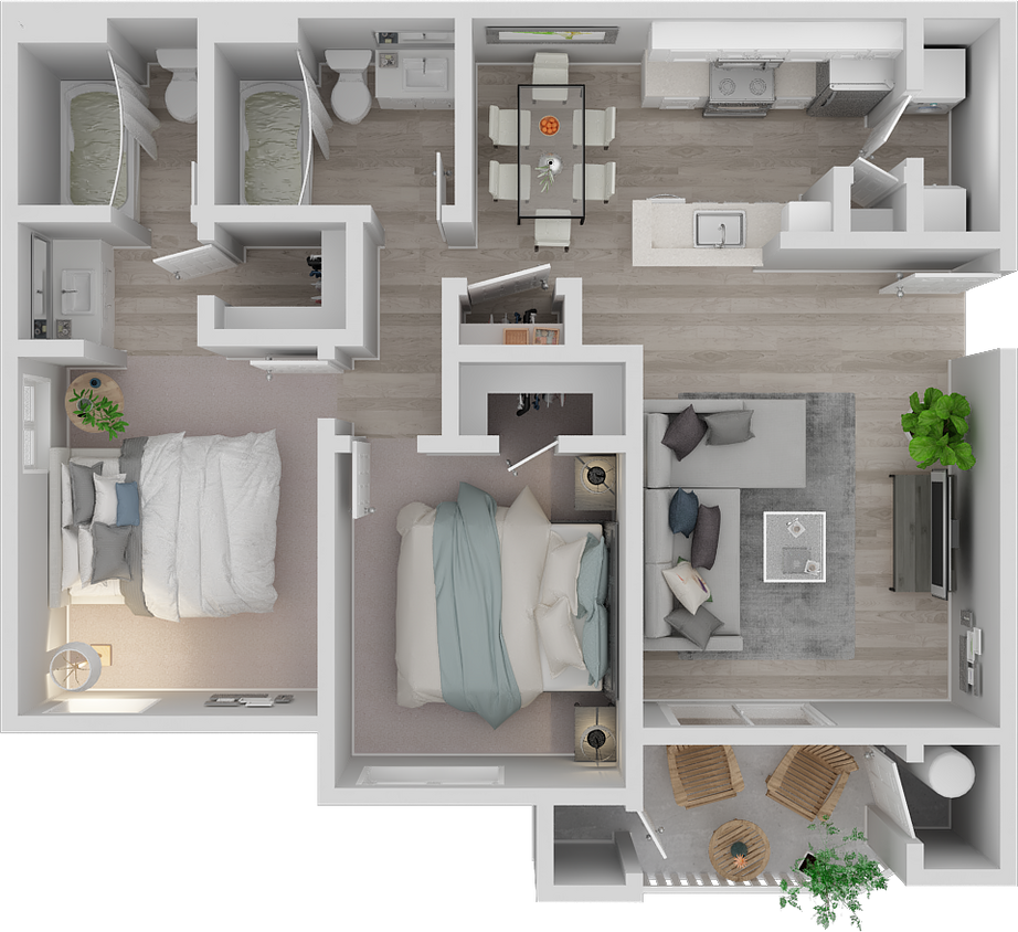 Floor Plan - 2BD 2BTH L