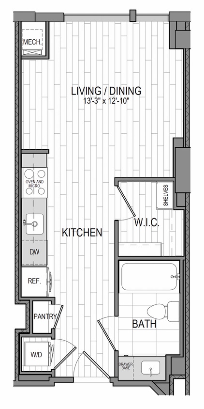 1846 Floor Plan - STUDIO FURNISHED (30-DAY STAY AVAILABLE)