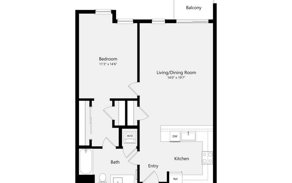 Floor Plan - 1B-J