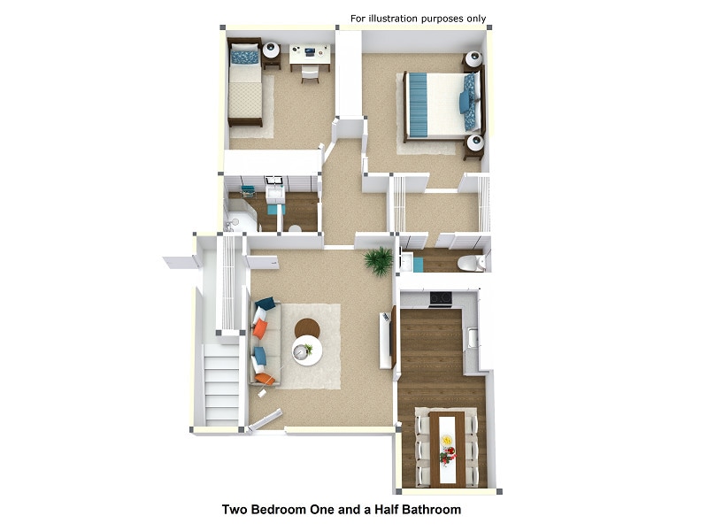 1 Bedroom / 1 .5 Bath - 2 Bedroom  1.5 Bath