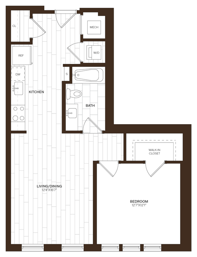Floor Plan - 1 Bed/1 Bath-A10