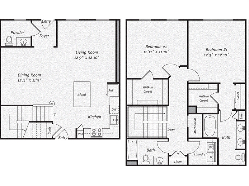 2BR/2BA - The Brentwood
