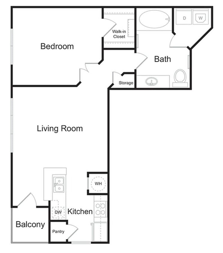The Buckhead is 1 bedroom, 1 bathroom, 658 sq ft apartment home at The Kendrick Apartments located in Atlanta, GA 30324. We offer short term leases! 3-10 month leases are available with an additional monthly rent premium. Please call or visit us for more details. - The Buckhead
