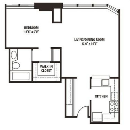 1BR/1BA - Convertible