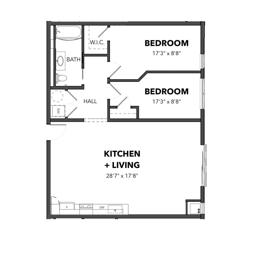 Floor Plan - The 2 Bedroom 4 (Orange)