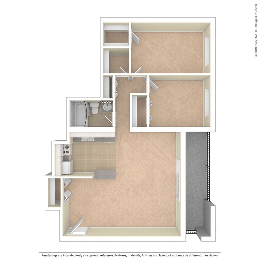 Floor Plan - TWO BEDROOM (CRNR)