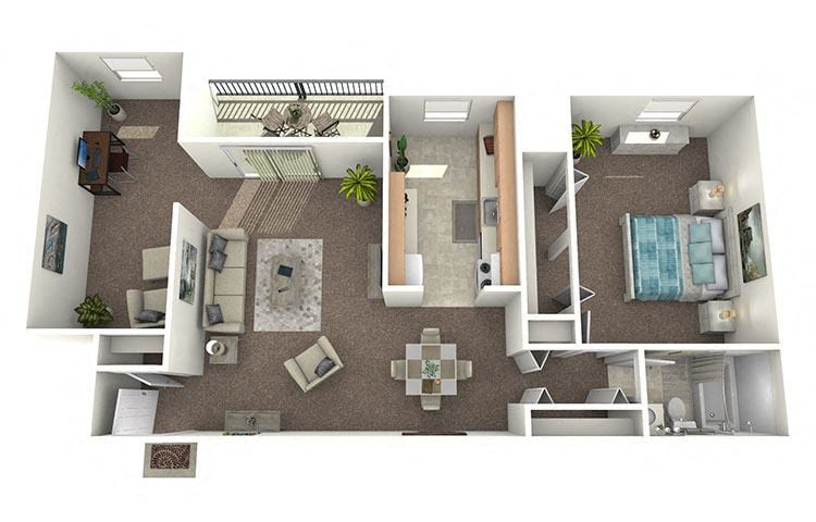Floor Plan - 1 Bedroom with Den