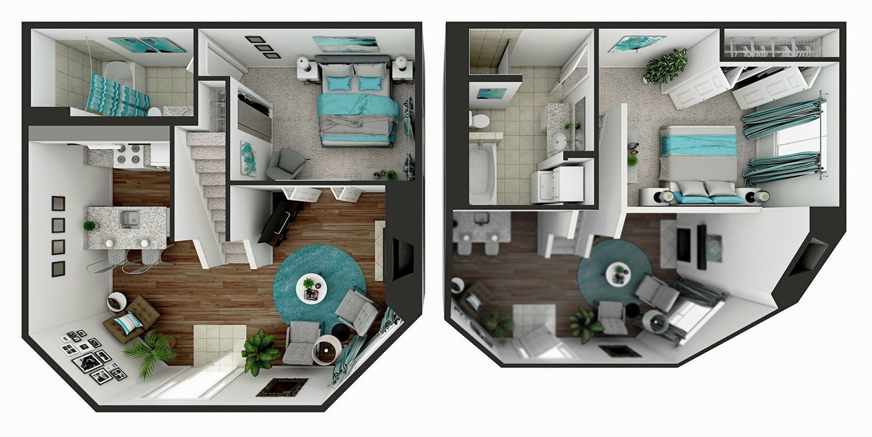 Floor Plan - 2 Bedroom, 1 Bathroom