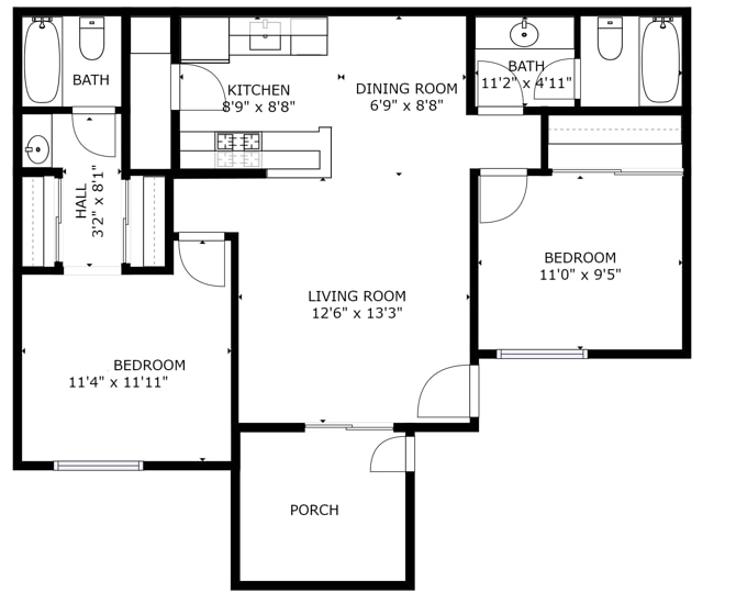WC Cedar Bedroom Floor Plan.png - 2 Bedroom Upstairs