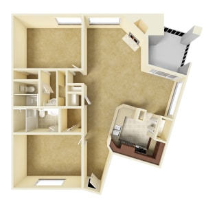 Floor Plan - 2x2c-P