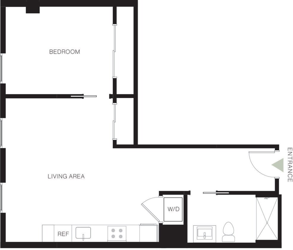 Floor Plan - 1BD, 1BTH F