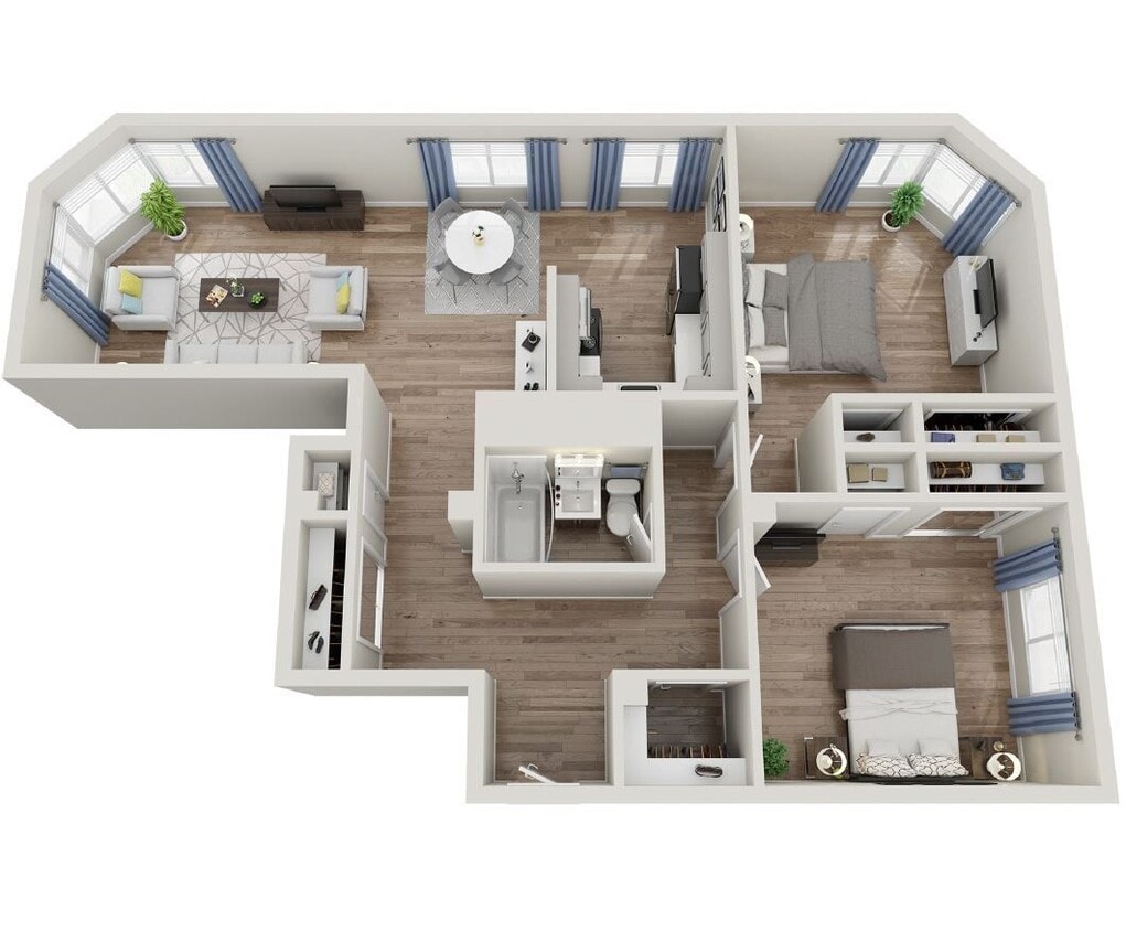 2x1 floor plan Park Plaza - 2x1