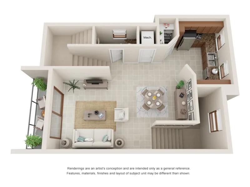 Floor Plan - Two Bedroom 2.5 Bathroom